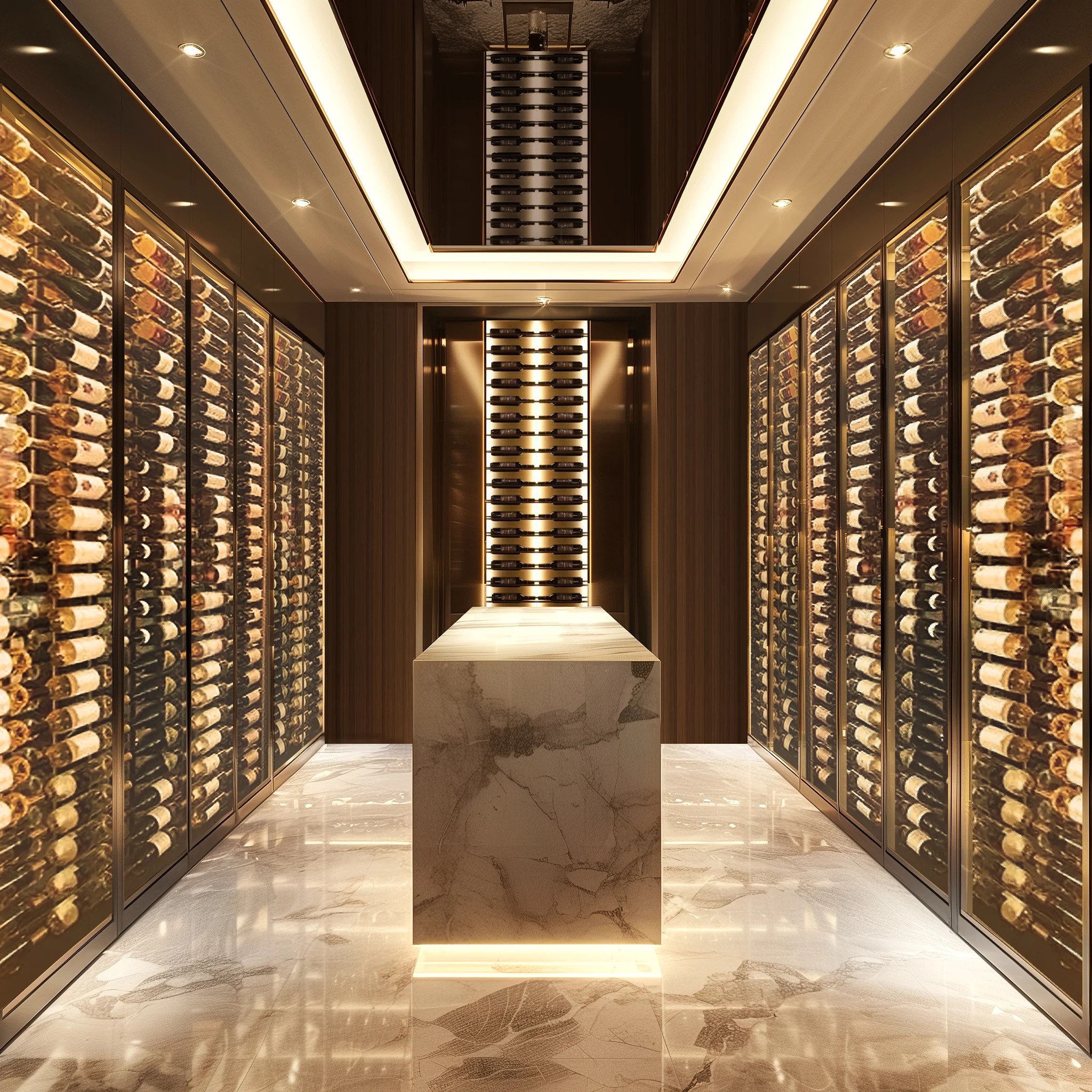 Bodega con selección de vinos destinada a acompañar distintos platos